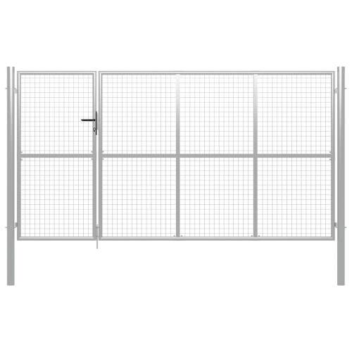 VidaXL vidaXL Gartentor Stahl 350 x 150 cm Silbern