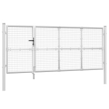 vidaXL Maschen-Gartentor Silber 350x125 cm Verzinkter Stahl