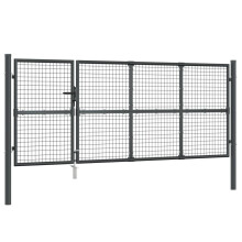 vidaXL Maschen-Gartentor Anthrazit 350x125 cm Verzinkter Stahl