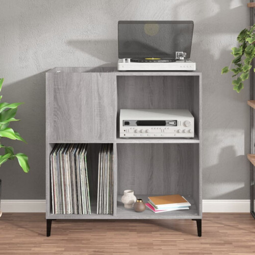 VidaXL (grey sonoma) vidaXL Record Cabinet Sideboard Side Cabinet Engineered Wood 2