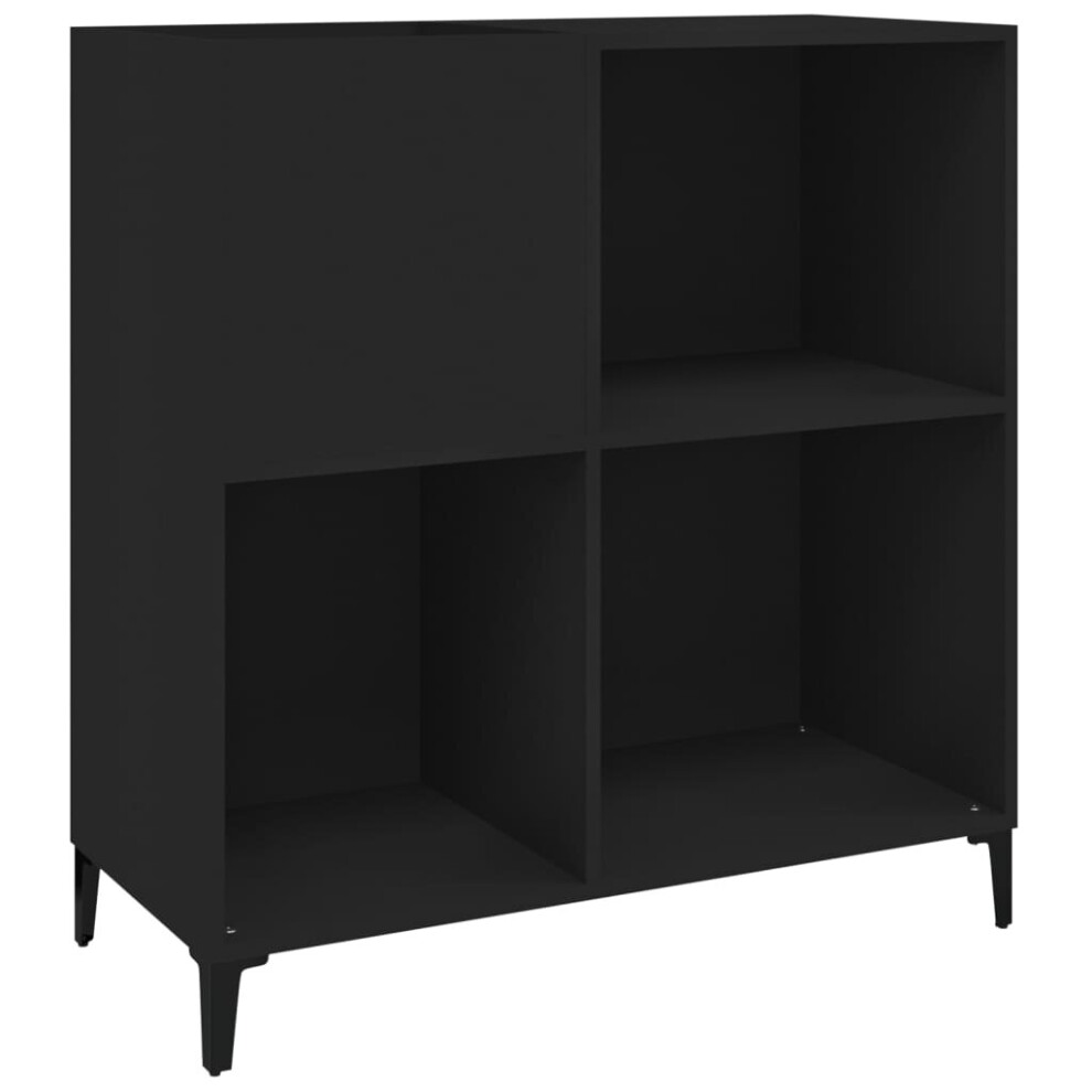 (black) vidaXL Record Cabinet Sideboard Side Cabinet Engineered Wood