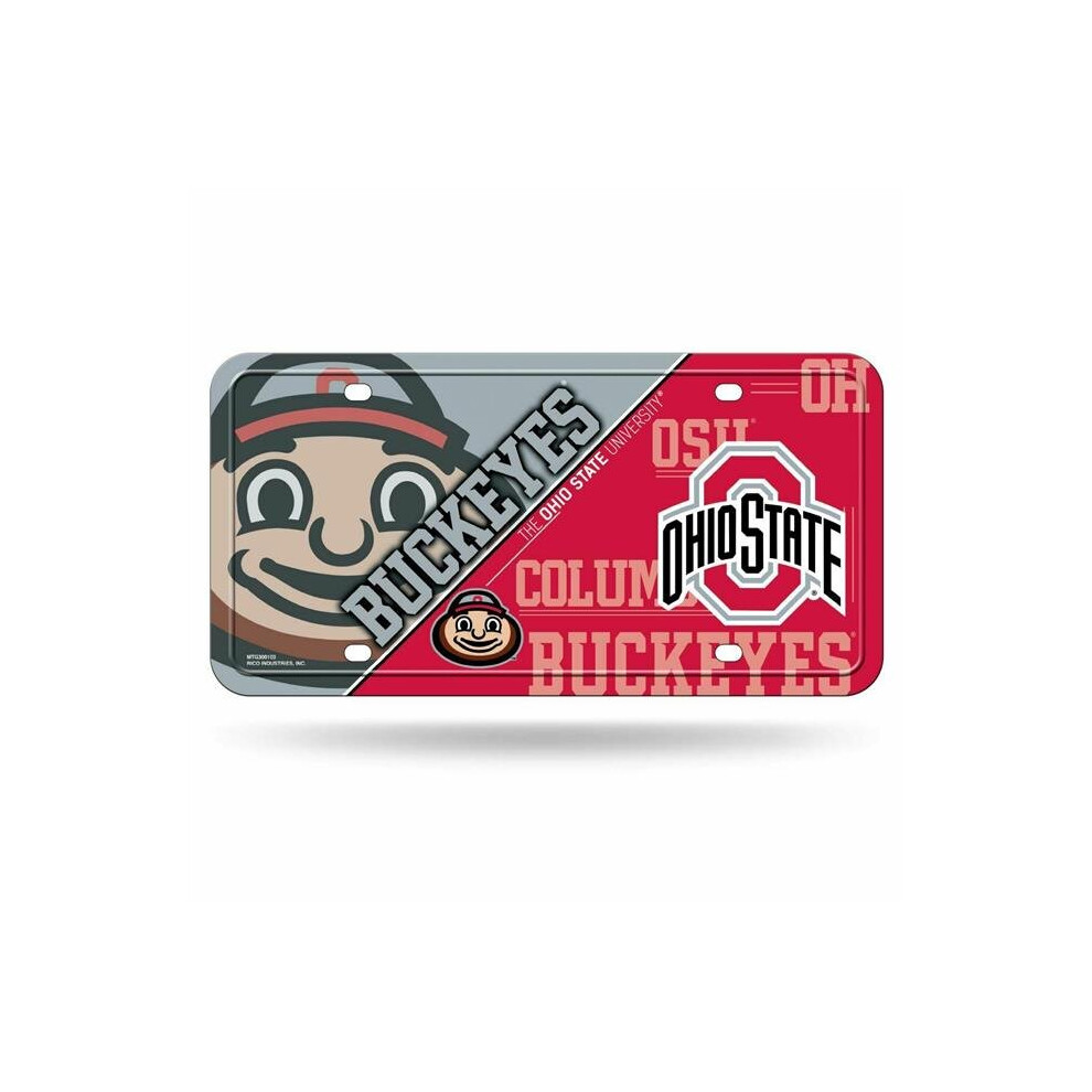 Rico Industries 9474627427 Ncaa Ohio State Buckeyes License Plate, Metal 094746274276
