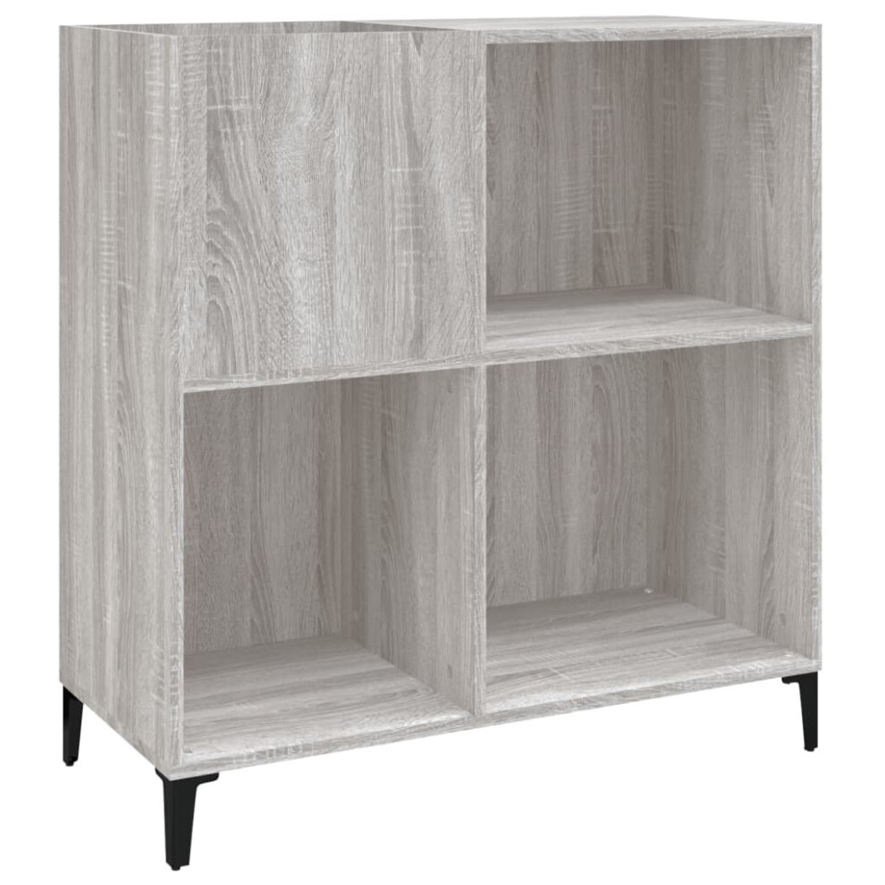 (grey sonoma) vidaXL Record Cabinet Sideboard Side Cabinet Engineered Wood