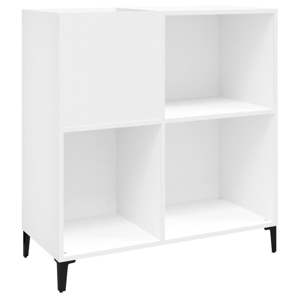 (white) vidaXL Record Cabinet Sideboard Side Cabinet Engineered Wood