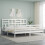 VidaXL (white, 200 x 200 cm) vidaXL Bed Frame Bed Base with Headboard Honey Brown Small Double Solid Wood 3