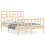 VidaXL (brown, 140 x 200 cm) vidaXL Bed Frame Bed Base Platform Bed with Headboard Black Single Solid Wood 1