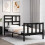 VidaXL (black, 75 x 190 cm) vidaXL Bed Frame Bed Base Platform Bed with Headboard Black Single Solid Wood 3