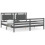 VidaXL (grey, 200 x 200 cm) vidaXL Bed Frame Bed Base Platform Bed with Headboard Black Single Solid Wood 1