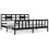 VidaXL (black, 200 x 200 cm) vidaXL Bed Frame Bed Base Platform Bed with Headboard Black Single Solid Wood 2