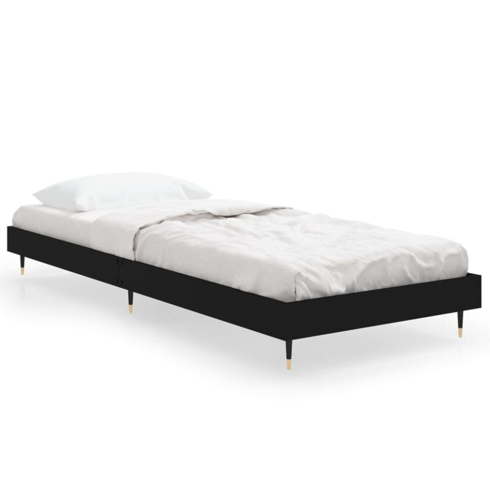 Vidaxl (, 75 X 190 Cm) Bed Frame Bedroom Platform Bed Frame Bedstead Bed Base Engineered Wood Black