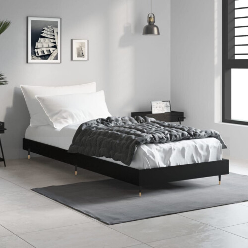 VidaXL (black, 75 x 190 cm) vidaXL Bed Frame Bedroom Platform Bed Frame Bedstead Bed Base Engineered Wood 2