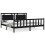 VidaXL (black, 200 x 200 cm) vidaXL Bed Frame Bed Base Platform Bed with Headboard King Size Solid Wood 2