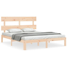 (brown, 150 x 200 cm) vidaXL Bed Frame Bedroom Platform Bed Mattress Foundation Bedstead Solid Wood