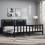 VidaXL (black, 200 x 200 cm) vidaXL Bed Frame Bed Base Platform Bed with Headboard King Size Solid Wood 3