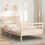 VidaXL (brown, 100 x 200 cm) vidaXL Bed Frame Bed Base Platform Bed with Headboard Black Single Solid Wood 3