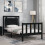 VidaXL (black, 75 x 190 cm) vidaXL Bed Frame Bed Base Platform Bed with Headboard King Size Solid Wood 3