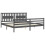 VidaXL (grey, 200 x 200 cm) vidaXL Bed Frame Bed Base Platform Bed with Headboard Black Single Solid Wood 5