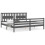 VidaXL (grey, 200 x 200 cm) vidaXL Bed Frame Bed Base Platform Bed with Headboard Black Single Solid Wood 2