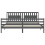 VidaXL (grey, 200 x 200 cm) vidaXL Bed Frame Bed Base Platform Bed with Headboard Black Single Solid Wood 6