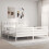 VidaXL (white, 200 x 200 cm) vidaXL Bed Frame Bed Base Platform Bed with Headboard Black Single Solid Wood 3