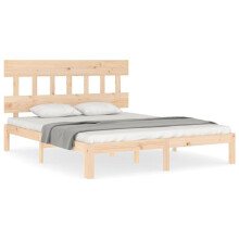 (brown, 160 x 200 cm) vidaXL Bed Frame Bedroom Platform Bed Wooden Bedstead Bed Base Solid Wood