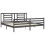 VidaXL (grey, 200 x 200 cm) vidaXL Bed Frame Bed Base Platform Bed with Headboard Small Single Solid Wood 5