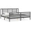 VidaXL (grey, 200 x 200 cm) vidaXL Bed Frame Bed Base Platform Bed with Headboard Small Single Solid Wood 2