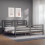 VidaXL (grey, 200 x 200 cm) vidaXL Bed Frame Bed Base Platform Bed with Headboard Small Single Solid Wood 3