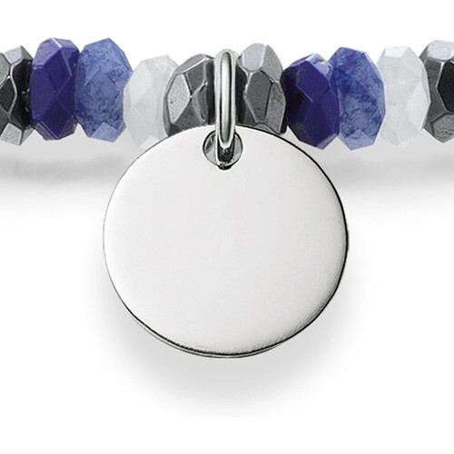 Thomas Sabo Thomas Sabo Silver Disc Blue Black White Stone Bracelet LBA0023-829-7 2