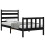 VidaXL (black, 75 x 190 cm) vidaXL Bed Frame Bed Base Platform Bed with Headboard Black Double Solid Wood 3