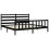 VidaXL (black, 200 x 200 cm) vidaXL Bed Frame Bed Base Platform Bed with Headboard Black Double Solid Wood 5