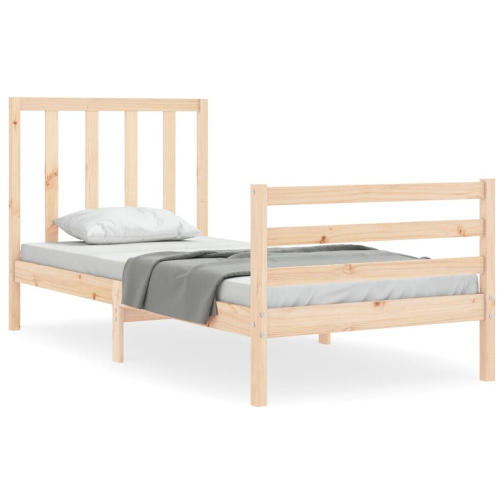 (brown, 90 x 200 cm) vidaXL Bed Frame Platform Bed with Headboard White Super King Size Solid Wood