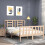 VidaXL (brown, 140 x 200 cm) vidaXL Bed Frame Bed Base Platform Bed with Headboard Grey Single Solid Wood 3
