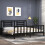 VidaXL (black, 200 x 200 cm) vidaXL Bed Frame Bed Base Platform Bed with Headboard Grey Single Solid Wood 3