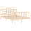 VidaXL (brown, 140 x 200 cm) vidaXL Bed Frame Bed Base Platform Bed with Headboard Grey Single Solid Wood 5