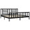 VidaXL (black, 200 x 200 cm) vidaXL Bed Frame Bed Base Platform Bed with Headboard Grey Single Solid Wood 5