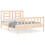 VidaXL (brown, 140 x 200 cm) vidaXL Bed Frame Bed Base Platform Bed with Headboard Grey Single Solid Wood 2