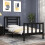 VidaXL (black, 75 x 190 cm) vidaXL Bed Frame Bed Base Platform Bed with Headboard Grey Single Solid Wood 3