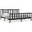 VidaXL (black, 200 x 200 cm) vidaXL Bed Frame Bed Base Platform Bed with Headboard Grey Single Solid Wood 2