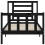 VidaXL (black, 75 x 190 cm) vidaXL Bed Frame Bed Base Platform Bed with Headboard Grey Single Solid Wood 6