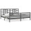 VidaXL (grey, 200 x 200 cm) vidaXL Bed Frame Platform Bed with Headboard Black Super King Size Solid Wood 1