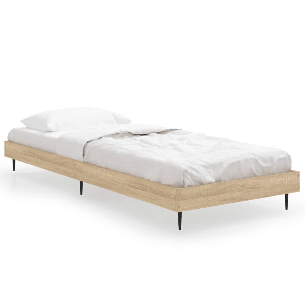 (sonoma oak, 75 x 190 cm) vidaXL Bed Frame Bedroom Platform Bed Frame Bedstead Bed Base Engineered Wood