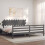 VidaXL (grey, 200 x 200 cm) vidaXL Bed Frame Platform Bed with Headboard Black Small Single Solid Wood 3