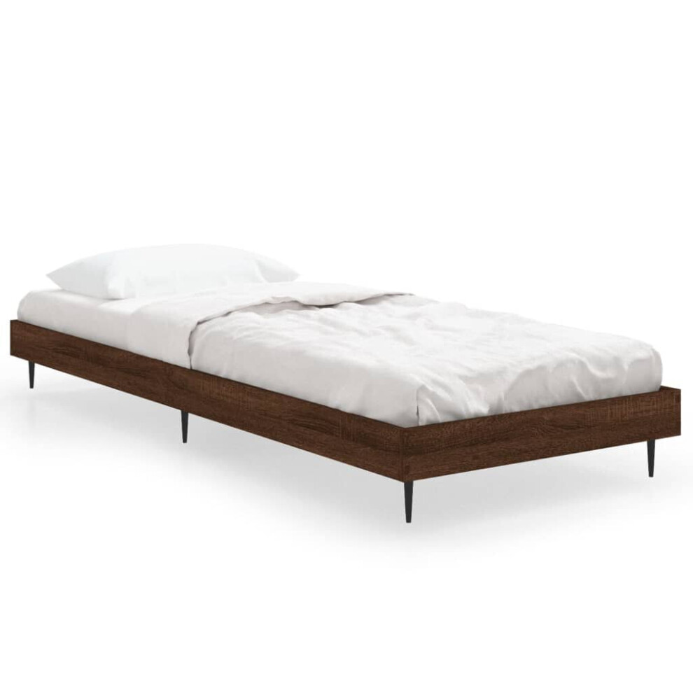 Vidaxl (Brown Oak, 75 X 190 Cm) Bed Frame Bedroom Platform Bed Frame Bedstead Bed Base Engineered Wood