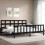 VidaXL (black, 200 x 200 cm) vidaXL Bed Frame Bed Base Platform Bed with Headboard Grey Single Solid Wood 3