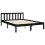 VidaXL (black, 135 x 190 cm) vidaXL Bed Frame Platform Bed with Headboard White Small Double Solid Wood 9