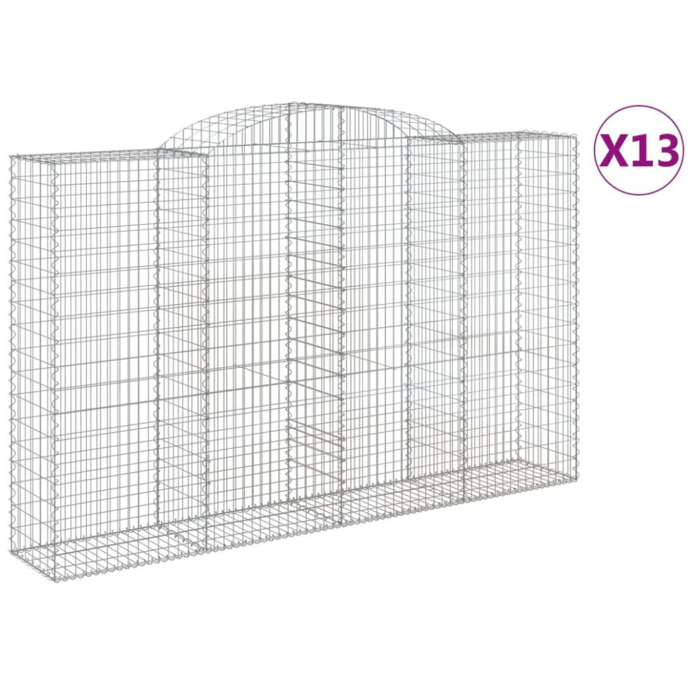 Photos - Garden & Outdoor Decoration VidaXL   Arched Gabion Basket Stone Basket Gabion Retaining Wall Galvanised Iron (300 x 50 x 180/200 cm/ 13 pcs)