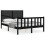 VidaXL (black, 135 x 190 cm) vidaXL Bed Frame Platform Bed with Headboard White Small Double Solid Wood 2