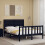 VidaXL (black, 135 x 190 cm) vidaXL Bed Frame Platform Bed with Headboard White Small Double Solid Wood 3