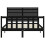 VidaXL (black, 135 x 190 cm) vidaXL Bed Frame Platform Bed with Headboard White Small Double Solid Wood 6
